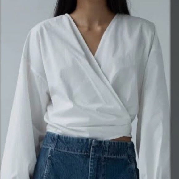 Elegant White Wrap Top - Picture 7 of 7